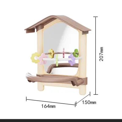 Ogledalo za kletko za papige - Super jasno, visoka estetika, intelektualna zabava Brown