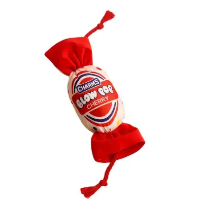 Pasja igrača za žvečenje v obliki sladkarije iz bombažne vrvi - interaktivna igrača za izraščanje zob in čiščenje zob