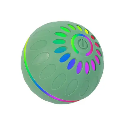 Interaktivna LED žoga za hišne ljubljenčke - samopogonska in polnilna za mačke in pse Green