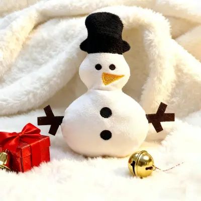 Božična plišasta igrača za pse v obliki snežaka - škripajoča in interaktivna