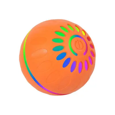 Interaktivna LED žoga za hišne ljubljenčke - samopogonska in polnilna za mačke in pse Orange