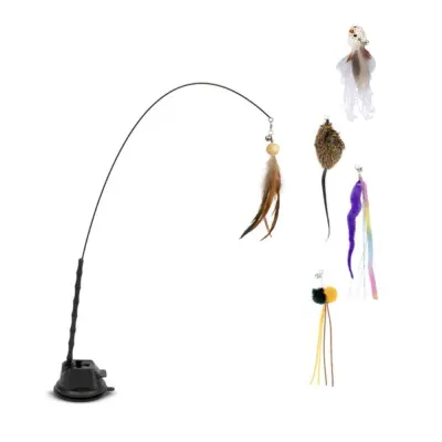 Interaktivni Set Igrač za Mačke z Zamenljivimi Nastavki iz Perja