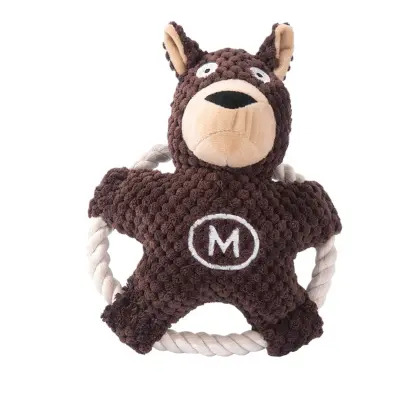 Plišasta igrača za pse v obliki medvedka - interaktivna igrača za mladičke in male pse