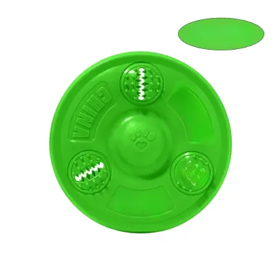 Interaktivni TPR leteči disk za hišne ljubljenčke z razpršilnikom priboljškov Green