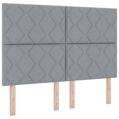 vidaXL Postelja z vzmetnico z vzglavjem Svetlo siva 160 x 200 cm blago