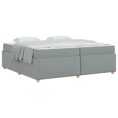 vidaXL Konstrukcija postelje Svetlo siva 200 x 200 cm blago
