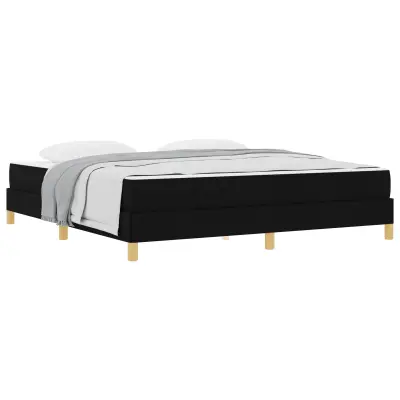 vidaXL Postelja z vzmetnico z vzmetnico Črna 180 x 200 cm blago