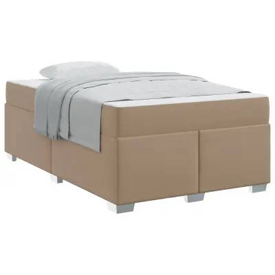 vidaXL Konstrukcija postelje z vzmetnico Kapučino 120 x 190 cm blago