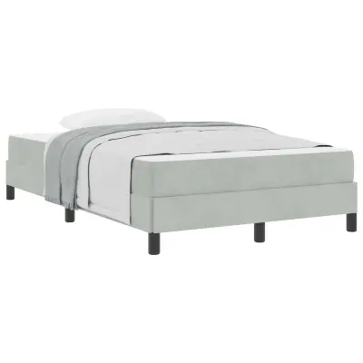 vidaXL Postelja z vzmetnico z vzmetnico Svetlo siva 120 x 220 cm blago