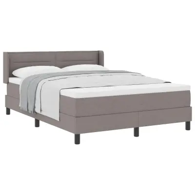 vidaXL Postelja boxspring z vzmetnico z vzmetnico Taupe 140 x 190 cm