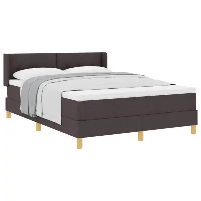 vidaXL Postelja z vzmetnico Temno rjava 200 x 140 cm Poliester