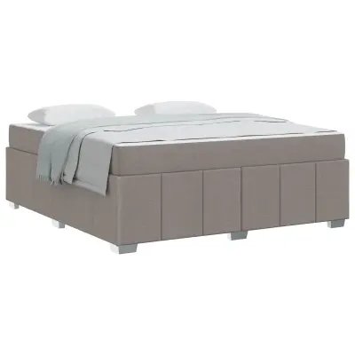 vidaXL Konstrukcija postelje z vzmetnico Taupe 180 x 200 cm blago
