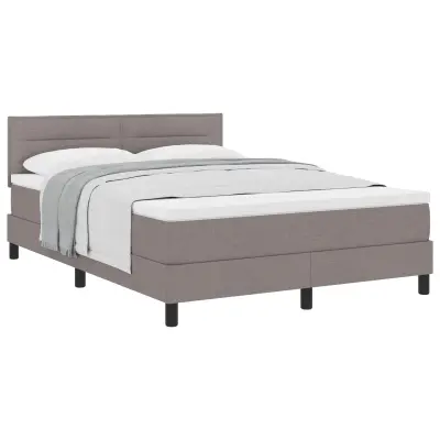 vidaXL Postelja z vzmetnico z vzmetnico Taupe 140 x 190 cm blago