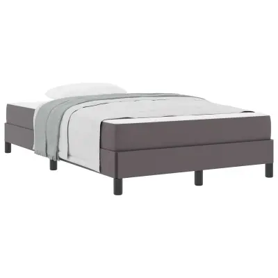 vidaXL Konstrukcija postelje z vzmetnico Siva 120 x 190 cm blago