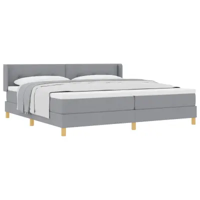 vidaXL Postelja z vzmetnico Svetlo siva 200 x 200 cm Poliester