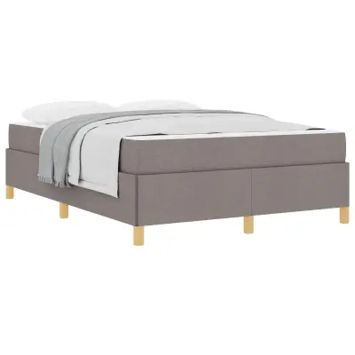 vidaXL Konstrukcija postelje z vzmetnico Taupe 140 x 190 cm blago