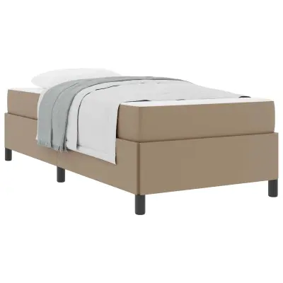 vidaXL Konstrukcija postelje z vzmetnico Kapučino 100 x 200 cm blago