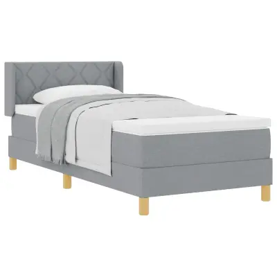 vidaXL Postelja z vzmetnico z vzmetnico Svetlo siva 100 x 200 cm blago