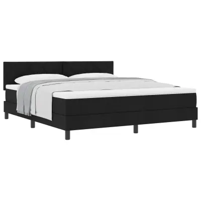 vidaXL Postelja z vzmetnico z vzmetnico Črna 180 x 200 cm blago