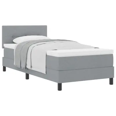 vidaXL Postelja z vzmetnico z vzmetnico Svetlo siva 90 x 200 cm blago