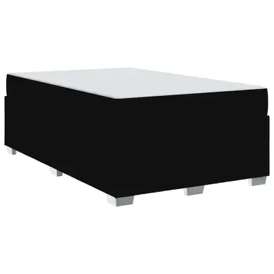 vidaXL Konstrukcija postelje z vzmetnico Črna 120 x 200 cm blago