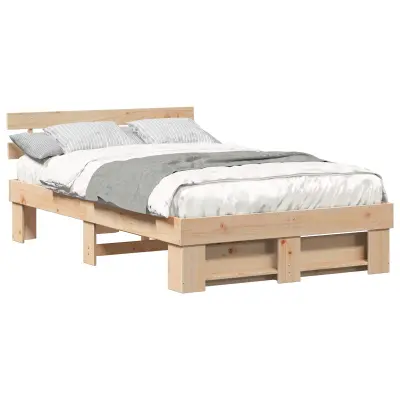 vidaXL Konstrukcija postelje Rjava 140 x 190 cm Masivno borovo les