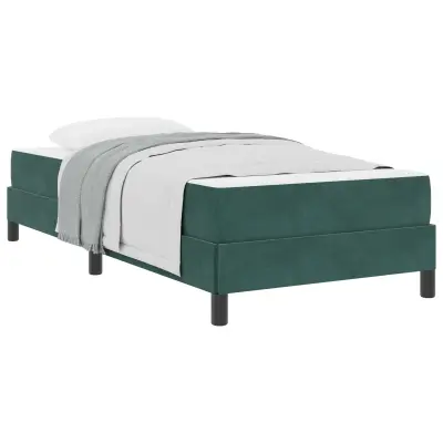 vidaXL Postelja z vzmetnico z vzmetnico Temno zelena 90 x 200 cm blago