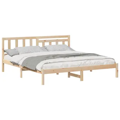 vidaXL Konstrukcija postelje Rjava 180 x 200 cm Masivno borovo les