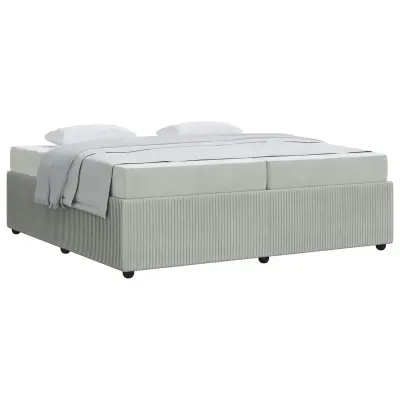 vidaXL Konstrukcija postelje Svetlo siva 200 x 200 cm blago