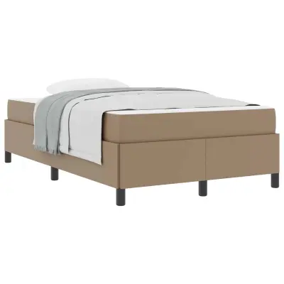 vidaXL Konstrukcija postelje z vzmetnico Kapučino 120 x 200 cm blago
