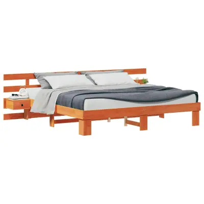 vidaXL Konstrukcija postelje Rjava 180 x 200 cm Masivno borovo les