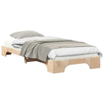 vidaXL Konstrukcija postelje Rjava 100 x 220 cm Masivno borovo les