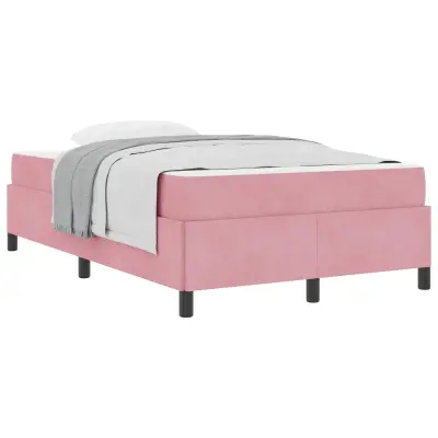 vidaXL Konstrukcija postelje z vzmetnico Roza 120 x 200 cm blago