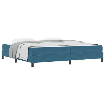 vidaXL Postelja z vzmetnico z vzmetnico Temno modra 200 x 200 cm blago