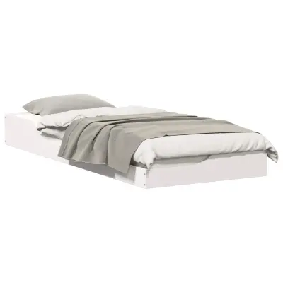 vidaXL Konstrukcija postelje Bela 80 x 220 cm Masivno borovo les