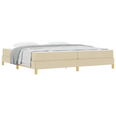 vidaXL Postelja z vzmetnico z vzmetnico krema 200 x 200 cm blago