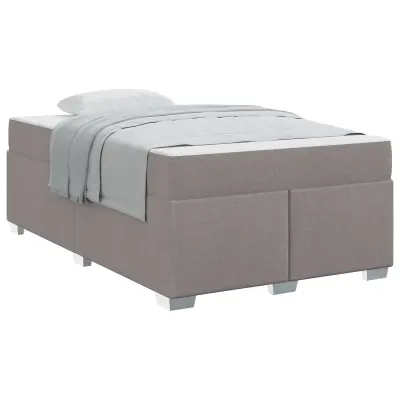 vidaXL Konstrukcija postelje z vzmetnico Taupe 120 x 190 cm blago
