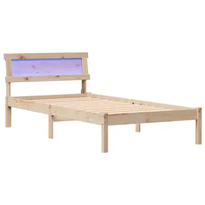 vidaXL Konstrukcija postelje Rjava 75 x 190 cm Masivno borovo les