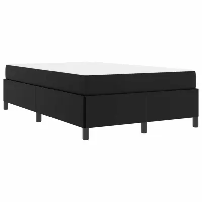 vidaXL Konstrukcija postelje z vzmetnico Črna 120 x 190 cm blago