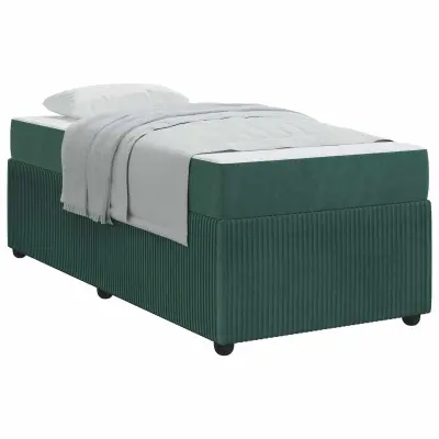 vidaXL Konstrukcija postelje Temno zelena 100 x 200 cm blago