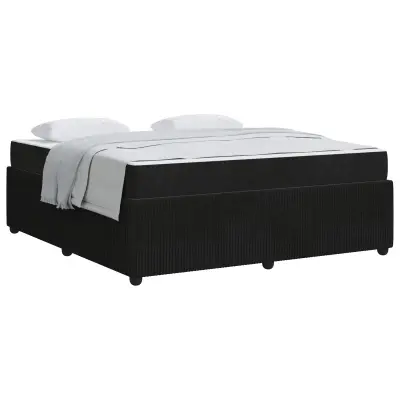 vidaXL Konstrukcija postelje z vzmetnico Črna 180 x 200 cm blago