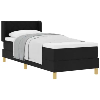 vidaXL Postelja z vzmetnico z vzmetnico Črna 200 x 80 cm Poliester