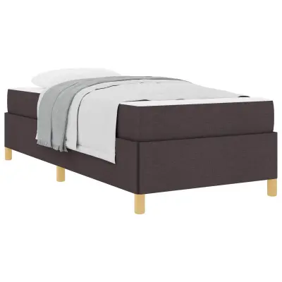 vidaXL Konstrukcija postelje z vzmetnico Temno rjava 80 x 200 cm blago