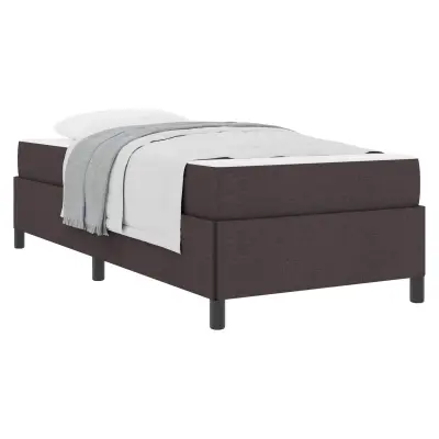 vidaXL Postelja z vzmetnico z vzmetnico Temno rjava 90 x 190 cm blago