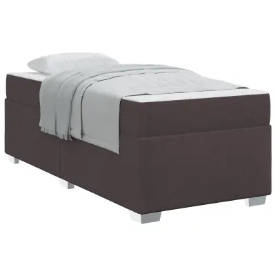 vidaXL Konstrukcija postelje Temno rjava 100 x 200 cm blago