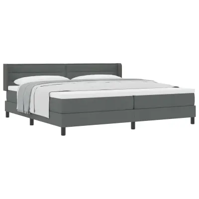 vidaXL Postelja boxspring z vzmetnico Temno siva 200 x 200 cm