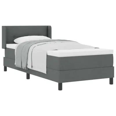 vidaXL Postelja z vzmetnico Temno siva 200 x 90 cm Poliester