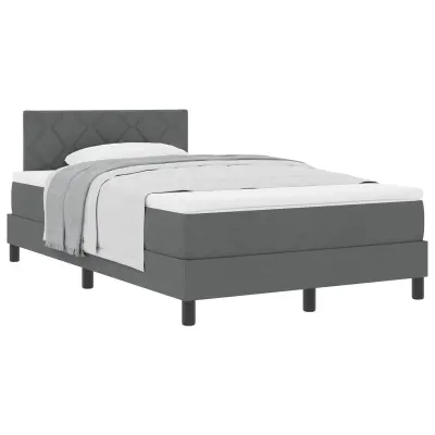 vidaXL Postelja z vzmetnico z vzmetnico Temno siva 120 x 190 cm blago