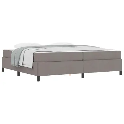 vidaXL Postelja z vzmetnico Taupe 200 x 200 cm blago