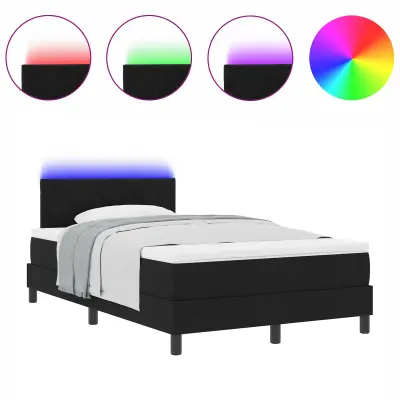 vidaXL Postelja z vzmetnico z vzmetnico Črna 120 x 190 cm blago